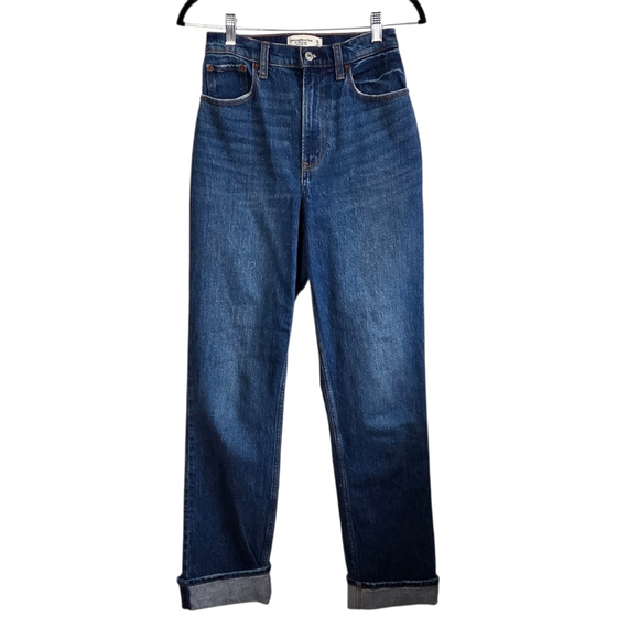 Abercrombie & Fitch 90s Straight Ultra High Rise Jeans Size 25 Curve Love - Picture 2 of 10